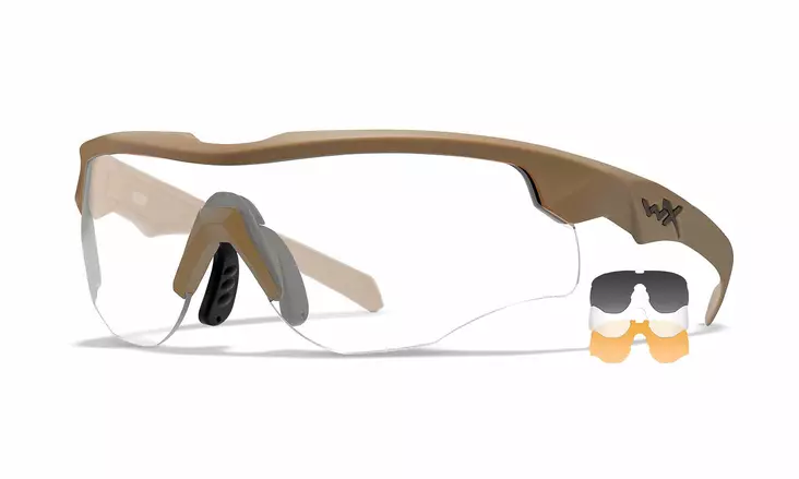 Wiley X WX Rogue Comm Grey & Clear & Light Rust - Matte Tan - Skydeglas - 712316124348 - 1
