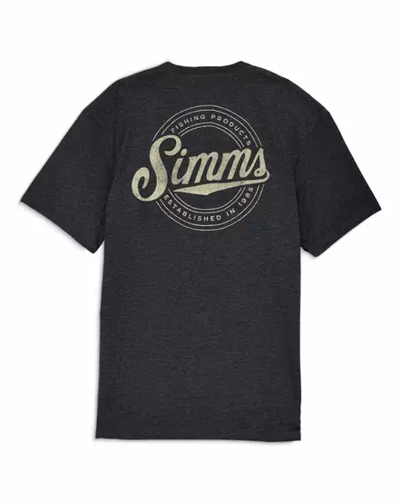 Simms Circle Lockup T-Shirt Charcoal Heather - T-shirts herre - 694264711699 - 1