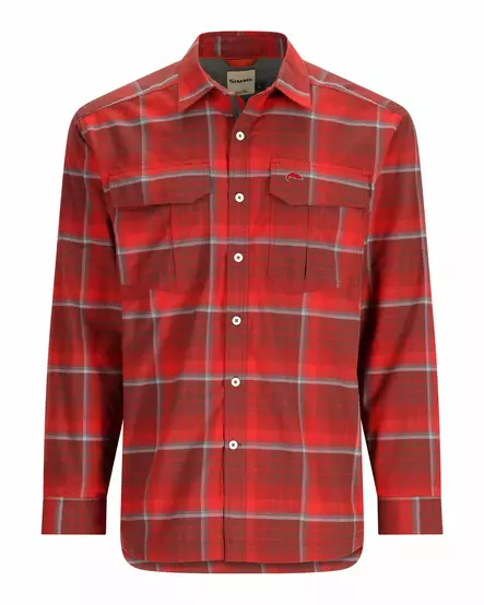 Simms ColdWeather Shirt Cutty Red Asym Ombre Plaid - Skjorter - 694264624319 - 1