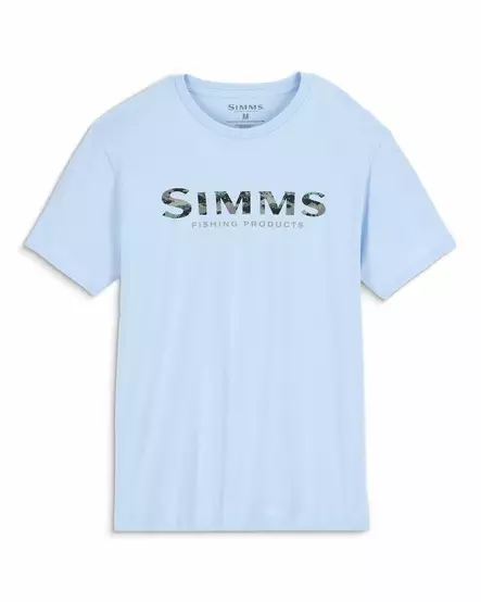 Simms Shroud Fill Logo T-Shirt Sky Blue - T-shirts herre - 694264699829 - 2