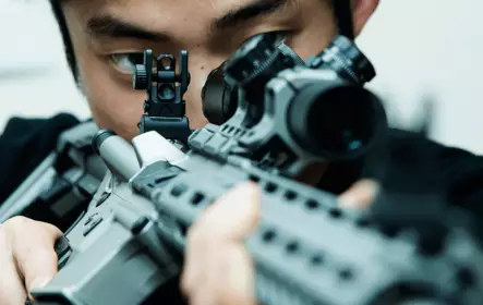 UTG ACCU-SYNC 45 Degree Rear Sight Manual Flip-up Tool-free Dual Aperture - Jernsigte - 4717385553699 - 2