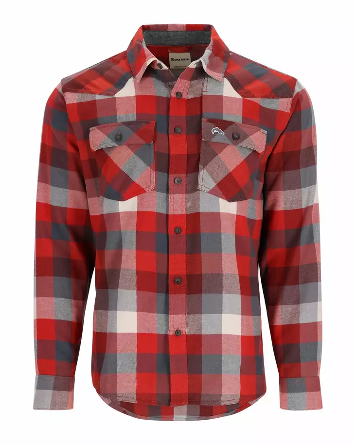 Simms Santee Shirt Auburn Red Slate Buffalo Check - Skjorter - 694264625569 - 1