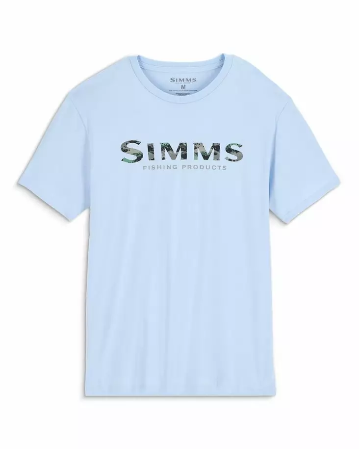 Simms Shroud Fill Logo T-Shirt Sky Blue - T-shirts herre - 694264699829 - 2