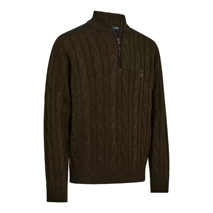 Deerhunter Randall Half-Zip Knit Art Green - Jægertrøjer - 5702827237939 - 1