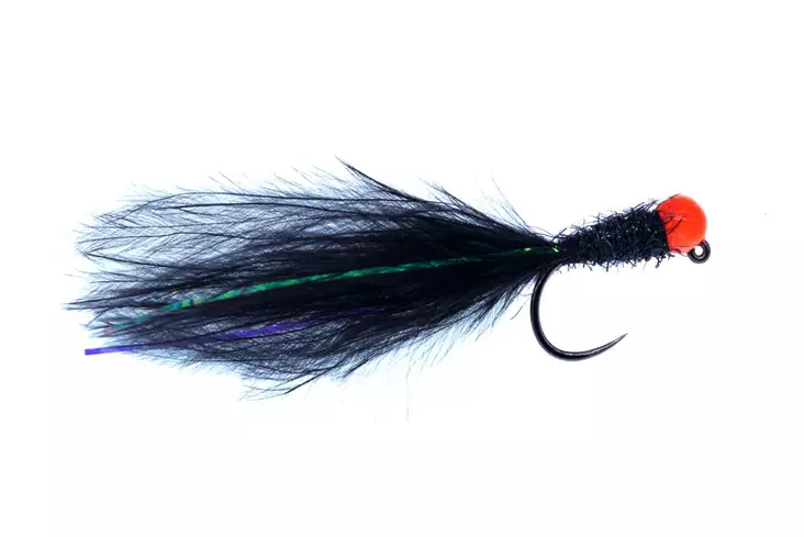 Naked Jiggy Leech Black Tungsten Beadhead - Streamers og leech - G1189 - 2