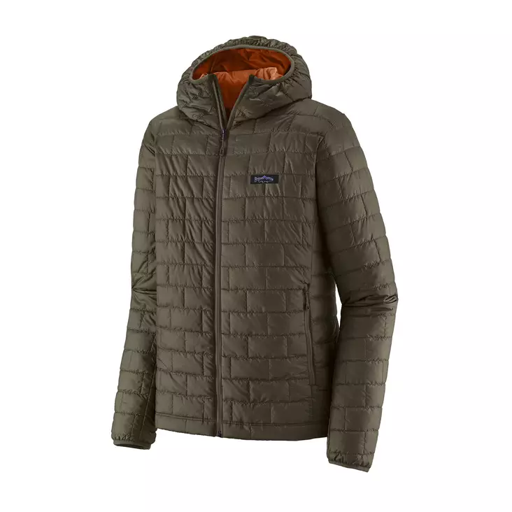 Patagonia M's Nano Puff Fitz Roy Trout Hoody Pine Needle Green - Mellemlagjakker - 196924643949 - 1