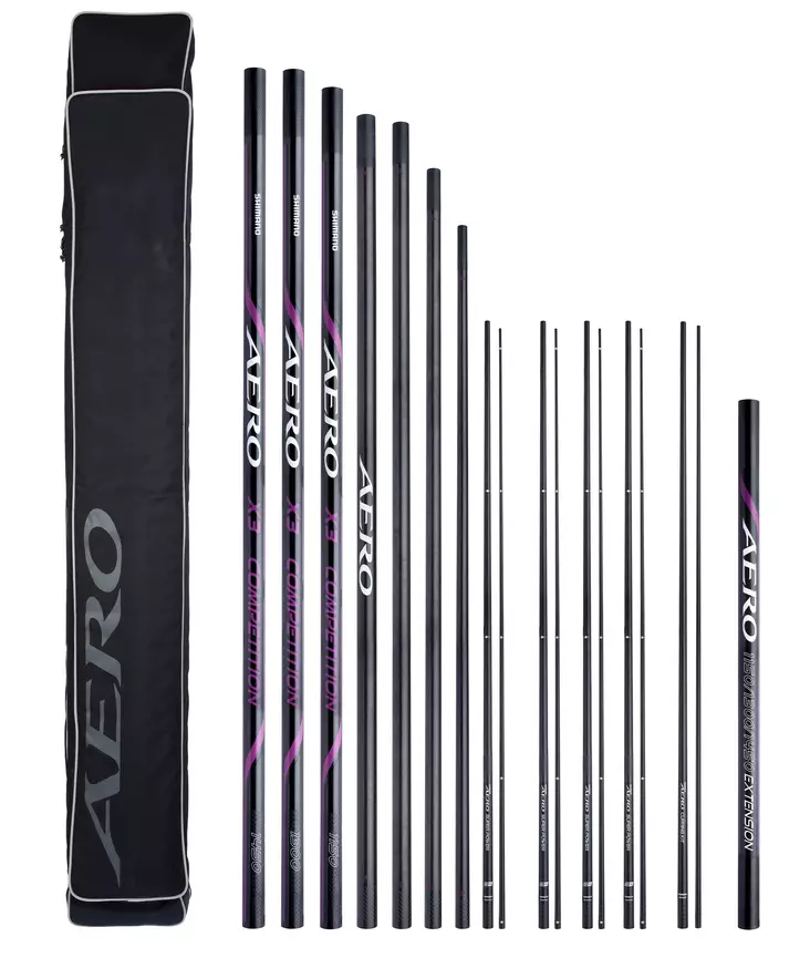 Shimano Aero X3 Pole Pack 14,50m 9pc + Kits + Extension - Fiskestænger - 8717009876759 - 1