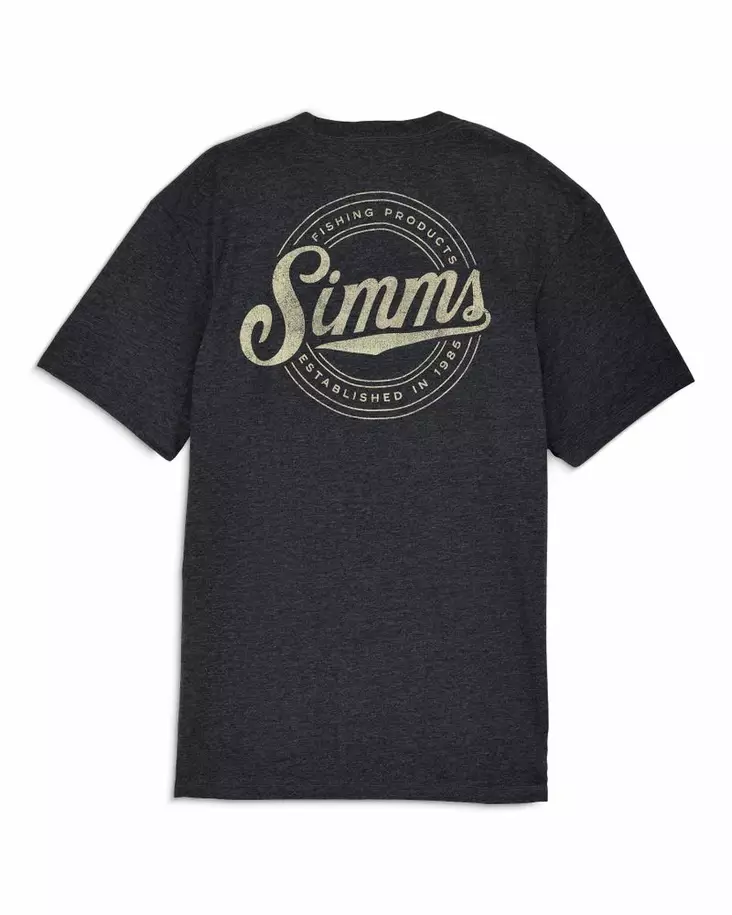 Simms Circle Lockup T-Shirt Charcoal Heather - T-shirts herre - 694264711699 - 1