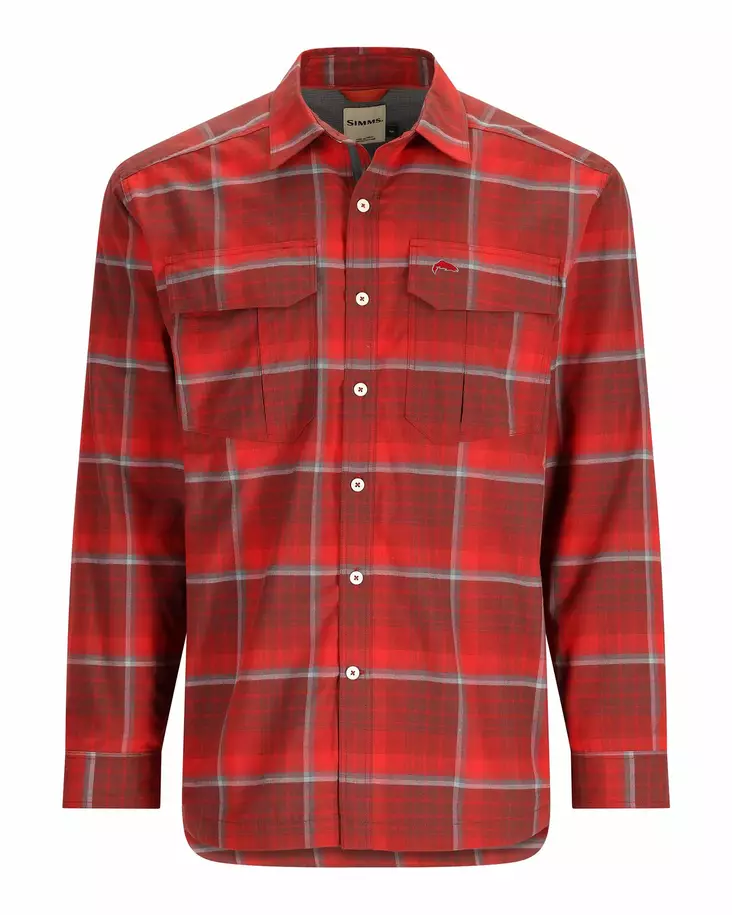 Simms ColdWeather Shirt Cutty Red Asym Ombre Plaid - Skjorter - 694264624319 - 1