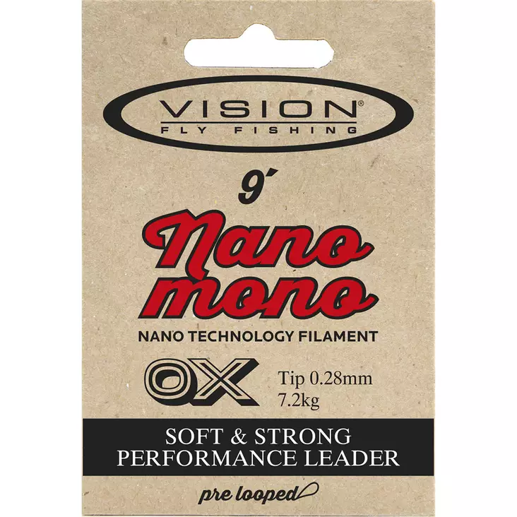 Vision Nano Mono Leader 9' 4X - Taperede Nylon -forfang - 6417512814447 - 2