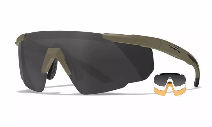 Wiley X Saber Advanced Grey & Clear & Light Rust - Matte Tan Frame - Skydeglas - 712316063739 - 1