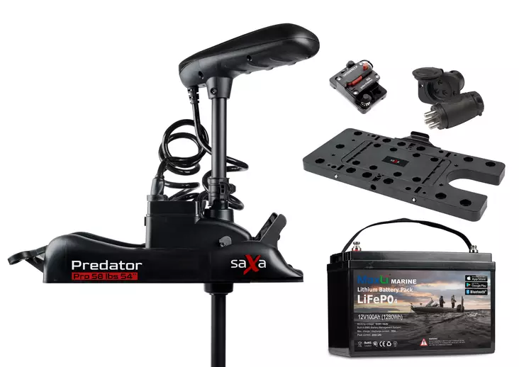 Saxa Predator Pro 58lbs 54'' + MaxLi Lithium - Saxa-elmotorer - 940800-020-M60AH - 1