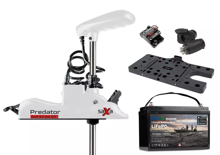 Saxa Predator Salt 62lbs 60'' + MaxLi Lithium - Saxa-elmotorer - 940800-090-M60AH - 1