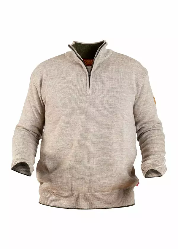 Nordhunt Runar Quarter Zip Savanne Melange - Jægertrøjer - 40451-SAV-L - 1