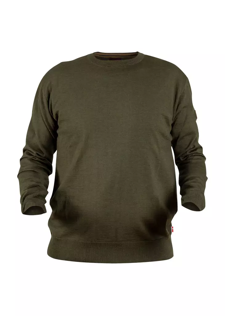 Nordhunt Asbjorn O-Neck Knit Olive Melange - Jægertrøjer - 40450-OM-XL - 1