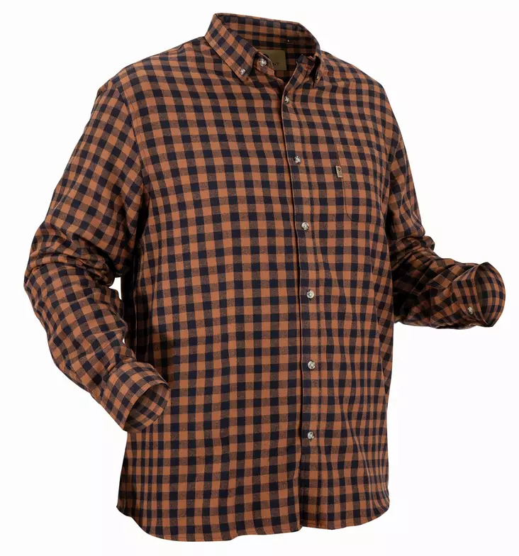 Nordhunt Sermen Flannel Shirt Navy / Tobacco Check - Jægertrøjer - NH600224-259-S - 1