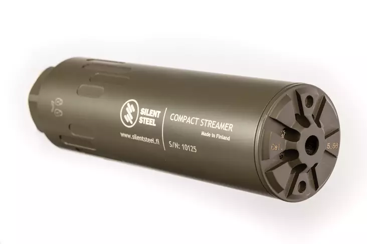 Silent Steel Compact Flow Streamer 5,56 Magpul OD Green - Lyddæmpere til AR-15 - CST556ODG-SS - 2