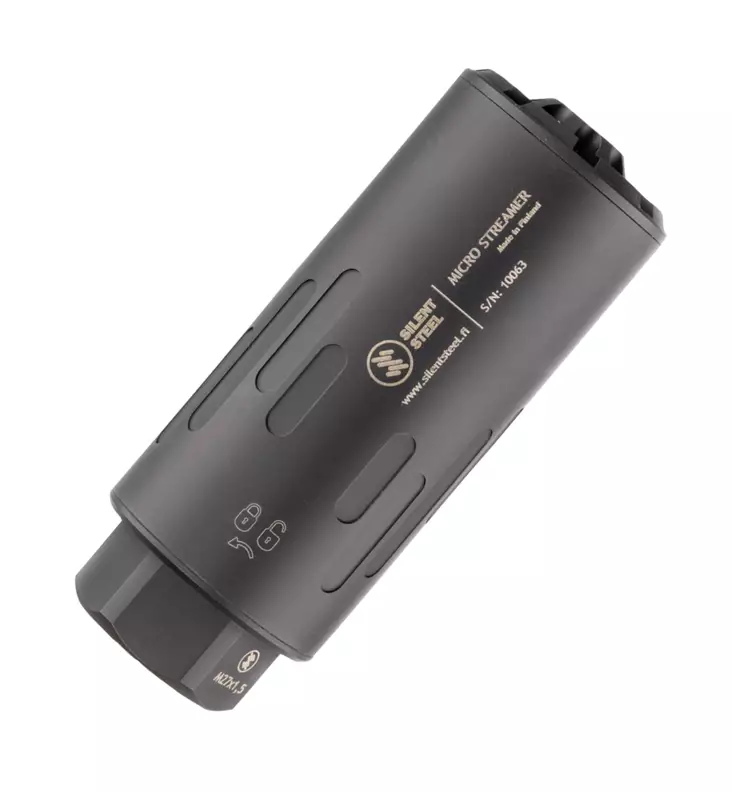 Silent Steel Micro Flow Streamer 5,56 Armor Black - Lyddæmpere til AR-15 - MST556B-SS - 1