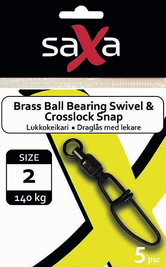 Saxa Brass Ball Bearing Swivel & Crosslo - Låse & svirvler - BrassBallBearingSw - 1